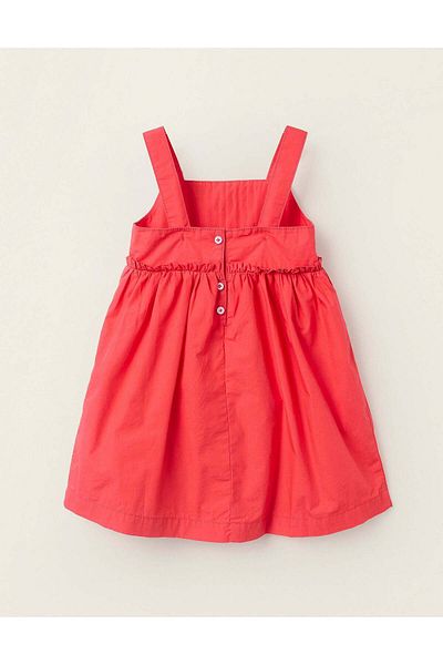 Ziddy Sleeveless Poplin Dress for Baby Girls, Red