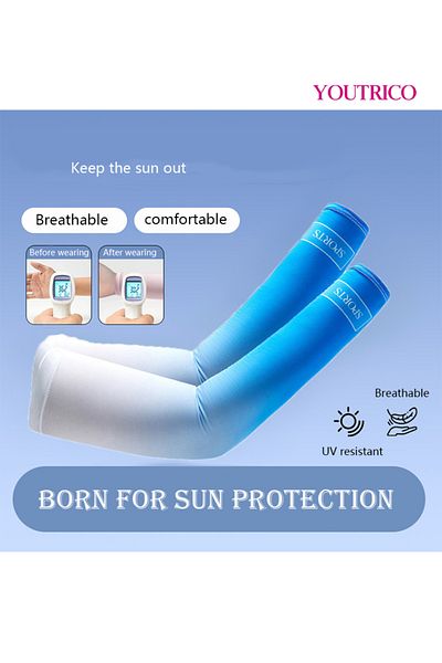 Youtrico Gloves Ice Silk Uv Blocking Arm Covers For Driving/cycling Spf50 High Protection