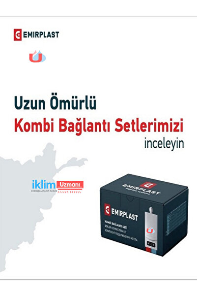 EMIRPLAST Kombi Alt bağlantı montaj seti dirsekli pp 8`li Paket