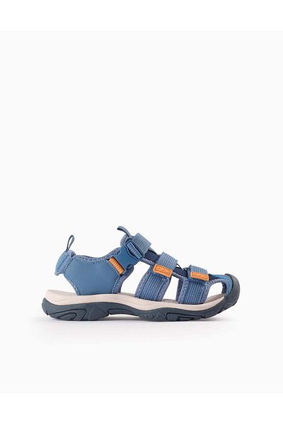 Ziddy Ultralight Sandals with Toe Cap for Boys, Blue
