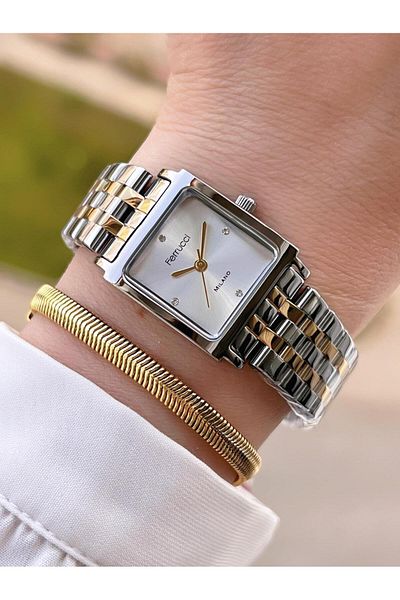 Ferrucci Steel Cord 2 Years Warranty 3 Atm Water Resistant Women Wrist Watch+Bracelet Bfc.03410.06