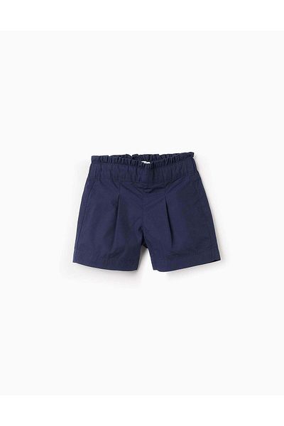 Ziddy Poplin Shorts for Baby Girls, Dark Blue