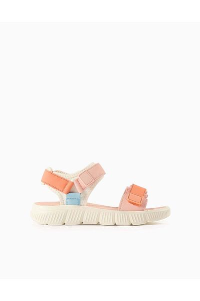 Ziddy Ultralight Sandals with Touch Fasteners for Girls, Coral