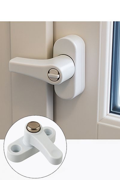 LİRAZON Child Safety Lock Pvc Easy to Install Metal Lock for Windows and Doors