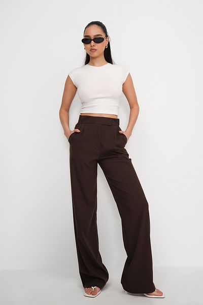 Addax Wide Leg Trousers with Velcro Closure Pn13708-S12