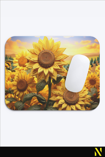 nilizma Mousepad ergonomic colorat cu model de floarea-soarelui, bază anti-al...
