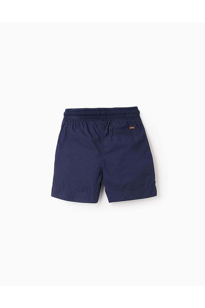 Ziddy Poplin Shorts for Baby Boys, Dark Blue