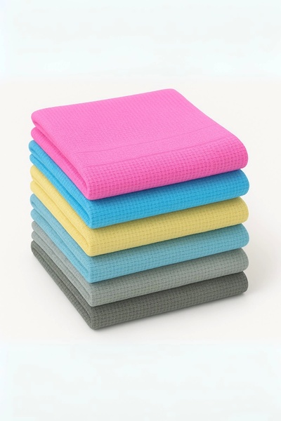 Ellesill 6 Adet Cam Bezi ve Temizlik Bezi 40x60 cm - Açık ve Koyu Renk (2 Paket)