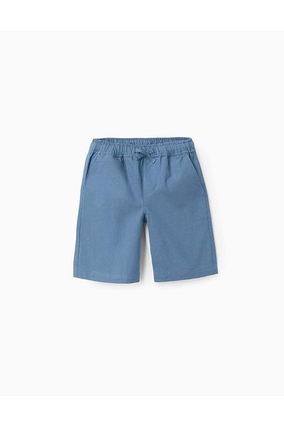 Ziddy Cotton and Linen Shorts for Boys 'Midi', Blue