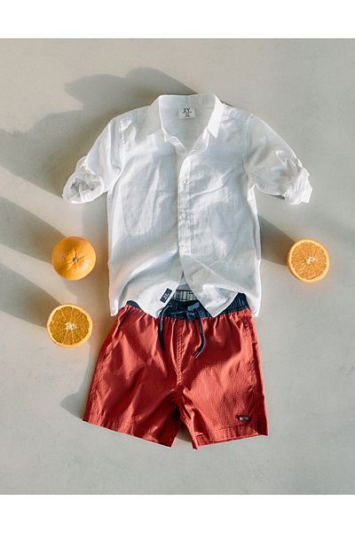 Ziddy Swim Shorts for Boys 'You & Me', Red