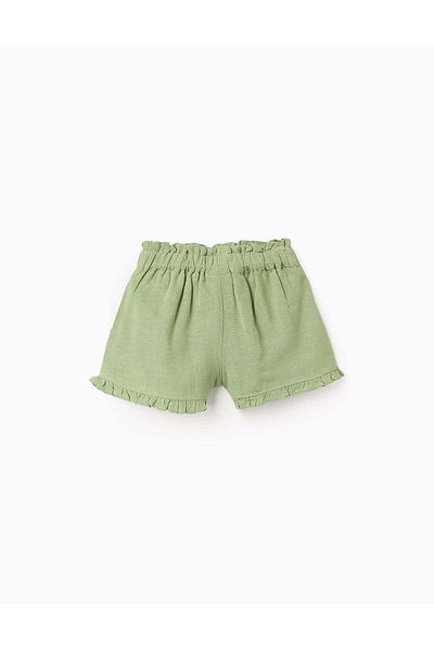Ziddy Shorts with Bow for Baby Girls, Green