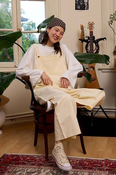 Ceylan Otantik Butter Yellow Linen Salopet Jumpsuit