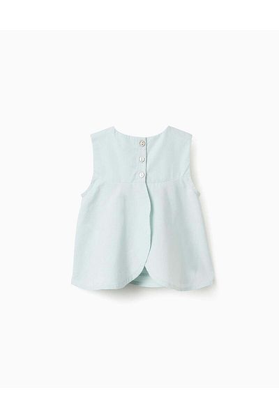 Ziddy Poplin Blouse for Baby Girls, Light Blue