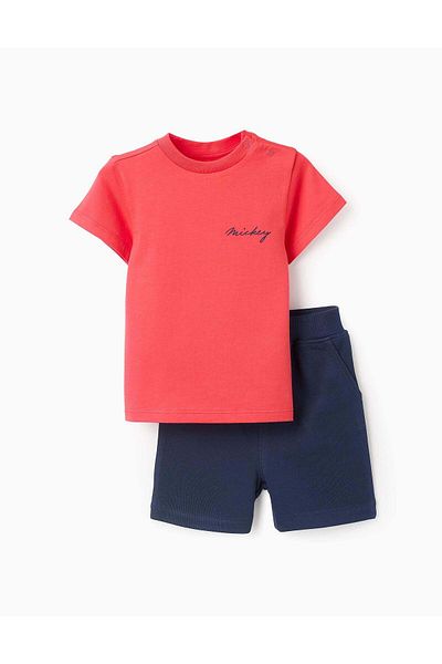 Ziddy T-shirt + Shorts for Baby Boys 'Mickey', Red/Blue