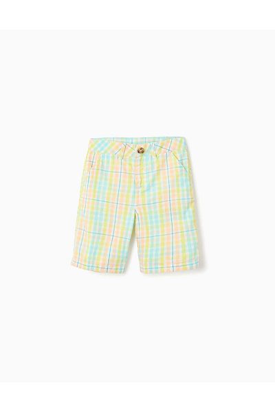 Ziddy Cotton Checked Shorts for Boys 'B&S', Multicolour