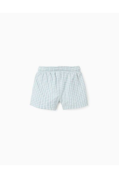 Ziddy Swim Shorts with Vichy Pattern for Baby Boys 'B&S', White/Blue
