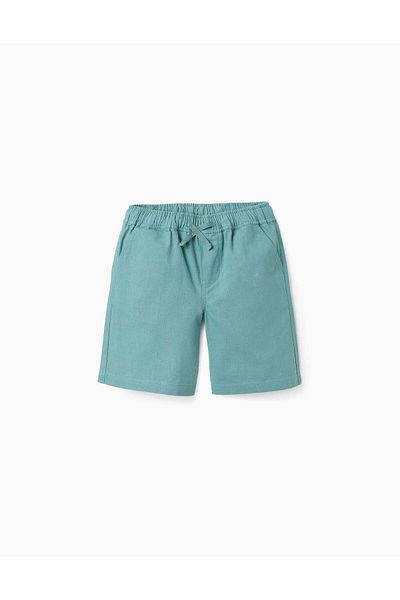 Ziddy Cotton and Linen Shorts for Boys 'Midi', Aqua Green