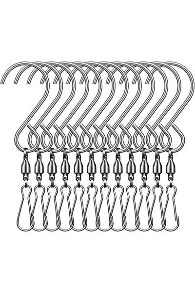 fulina 30 pcs Stainless steel swivel bearing hooks, type S, for hanging items