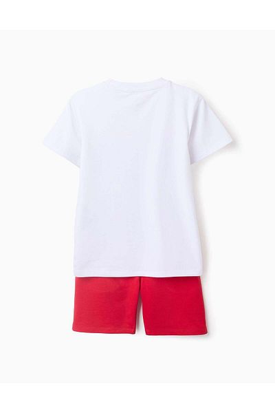 Ziddy T-shirt + Cotton Shorts for Boys 'Spider-Man', White/Red