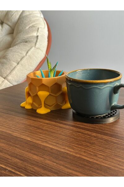 SOFT Bal Peteği Vazo ve Bardak Altı Seti