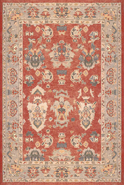 Halı Sepeti Norm Halı Allure 61-030 Kırmızı Eskitme Halı Etnik Otantik Dokuma...