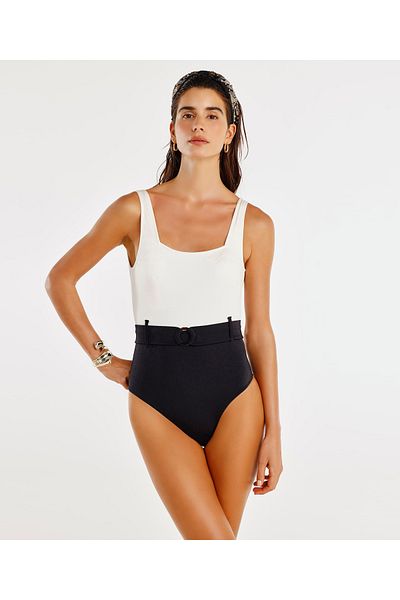 Yargıcı Two Color Belted Swimsuit