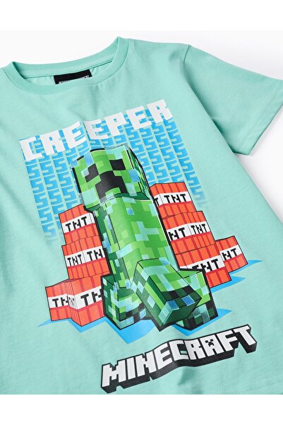 Ziddy Cotton T-shirt for Boys 'Minecraft', Green