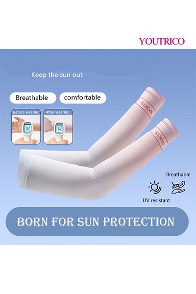 Youtrico Gloves Ice Silk Uv Blocking Arm Covers For Driving/cycling Spf50 High Protection
