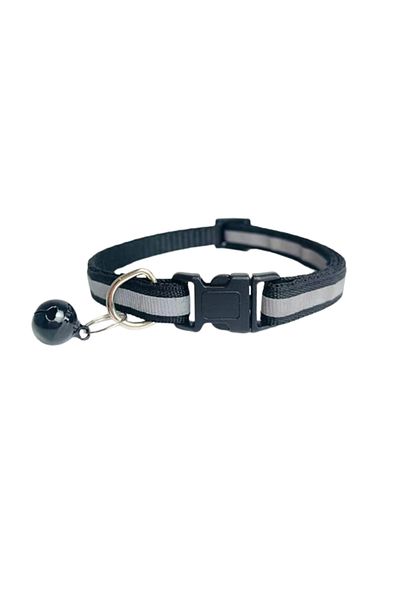 OEM Reflective collar for dogs and cats, with bell, adjustable 21-33 cm, black