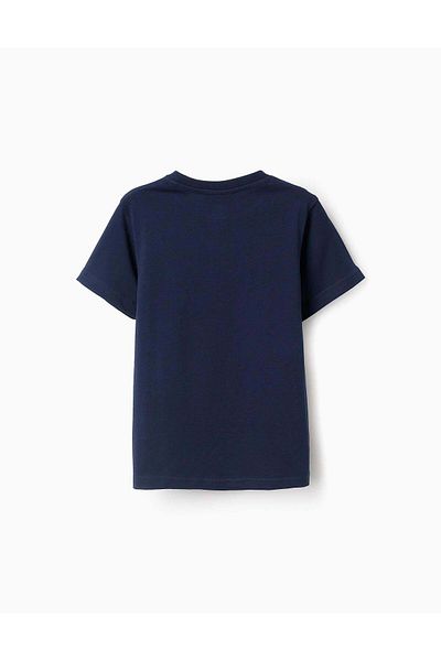 Ziddy Cotton T-shirt for Boys 'Sonic', Dark Blue