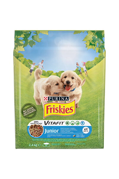 Friskies Hrană uscată pentru câini cu pui și legume 2,4 kg, Friskies Junior