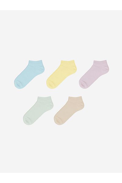 LC Waikiki Women's Plain Booties Socks 5-Pack