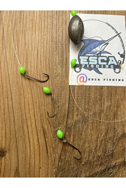 esca fishing İZMİT KÖRFEZE ÖZEL MIRMIR TAKIMI. 0.40 FC MİSİNA 3 NO UZUN PALA PASLANMAZ İĞNE 60 GRAM KURŞUN
