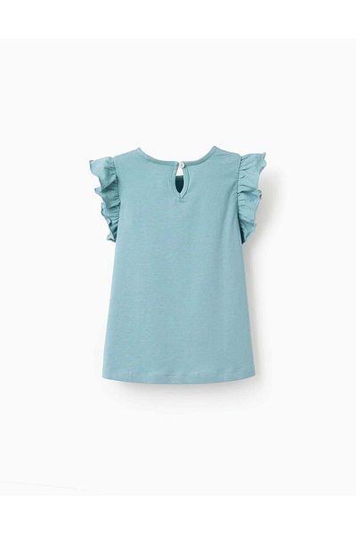 Ziddy Vest Top with Ruffles for Girls, Green