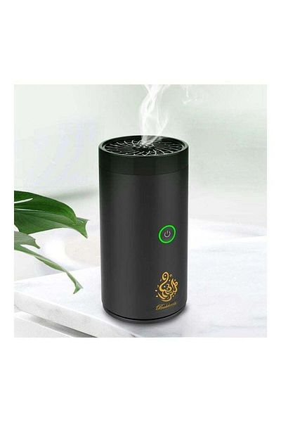 Bukhoor Rechargeable Car Incense Burner with USB Type-C Port 16.4 x 9.6 x 9.4 cm, Black