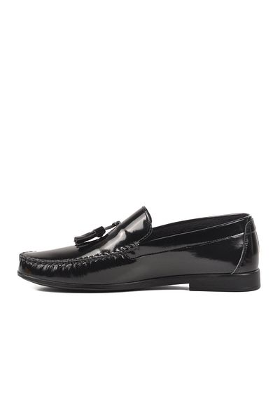 Pierre Cardin 25101 M Pantofi casual pentru bărbați din piele naturală din piele lacuită neagră