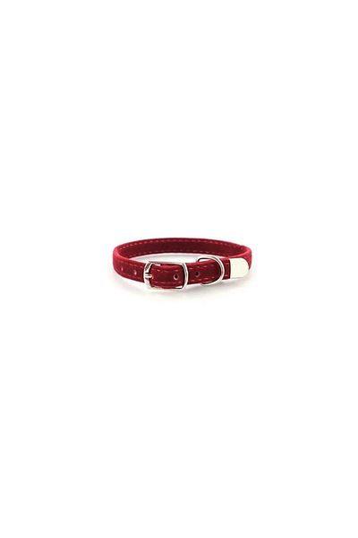 Nuxie Adjustable collar, for dogs and cats, velvet, 30 x 1 cm, red