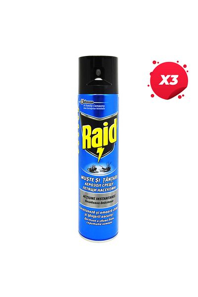 Raid X3 - RAID INSECTICIDE FLIES MOSQUITOES 400ML
