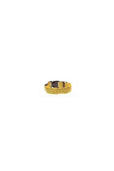 OEM LED collar for dogs and cats, leopard pattern, 40 cm, size M, yellow