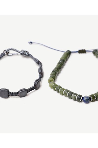 Yargıcı Bracelet Set with Natural Stone Content