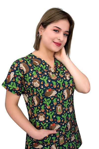 Nur Medikal Giyim Unisex Cactus Arici Model Bumbac Master Lycra Doctor Asistentă Uniformă Scrubs