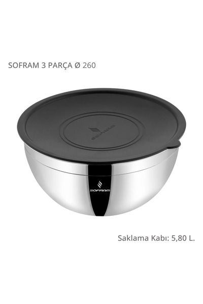 Sofram 3 Pieces 26 cm Mixing and Storage Container