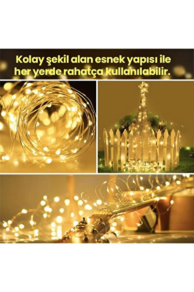 UpWay Güneş Enerjili Su Geçirmez 20 Metre Bahçe Veranda Balkon Teras Dekoratif 200 Led Işık
