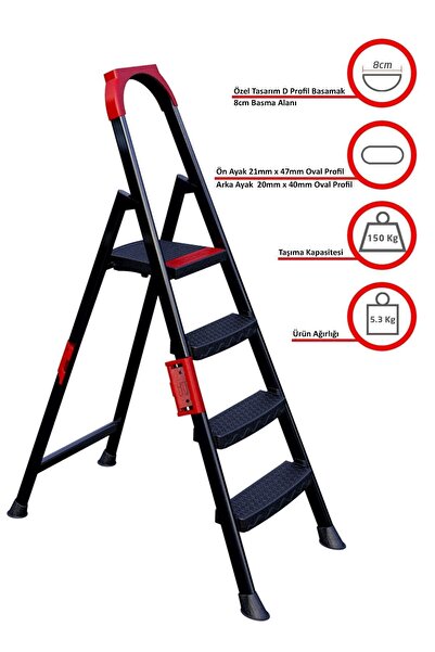 ERTEKPA Anka Plus 3+1 Basamaklı Metal Merdiven