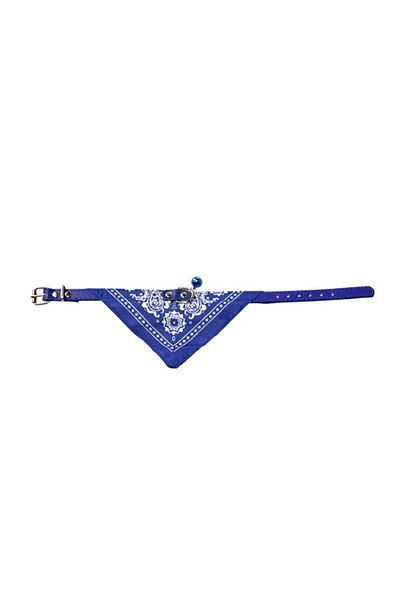 OEM Dog and Cat Collar with Bandana, Scarf, 39 X 1.5 Cm, ​​Bell, Blue