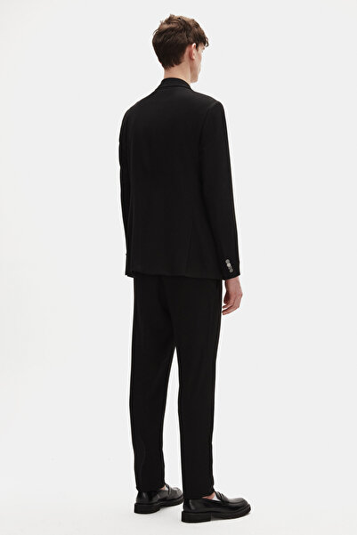 Tween Slim Fit Siyah Diyogonal Kruvaze Takim Elbise