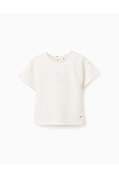 Ziddy Cotton T-shirt for Baby Girls 'La Belle Epoque', White
