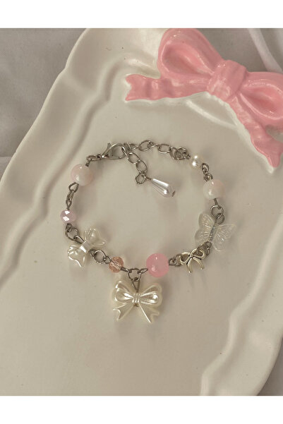 bettymettys Fiyonklu Pembe Boncuklu y2k Fairycore Coquette Bileklik