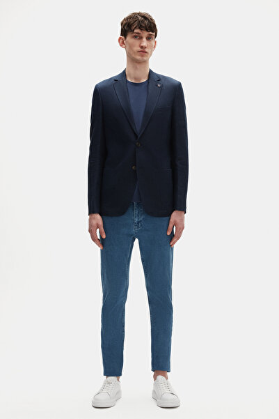 Tween Slim Fit Lacivert %100 Keten Kumaş Ceket