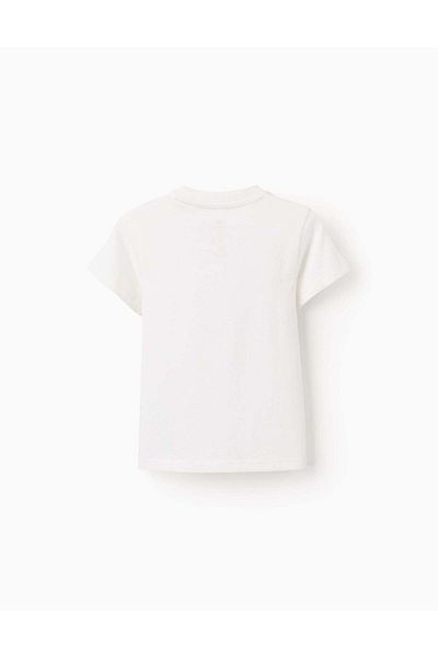 Ziddy Cotton T-shirt for Baby Boys 'Mickey', White